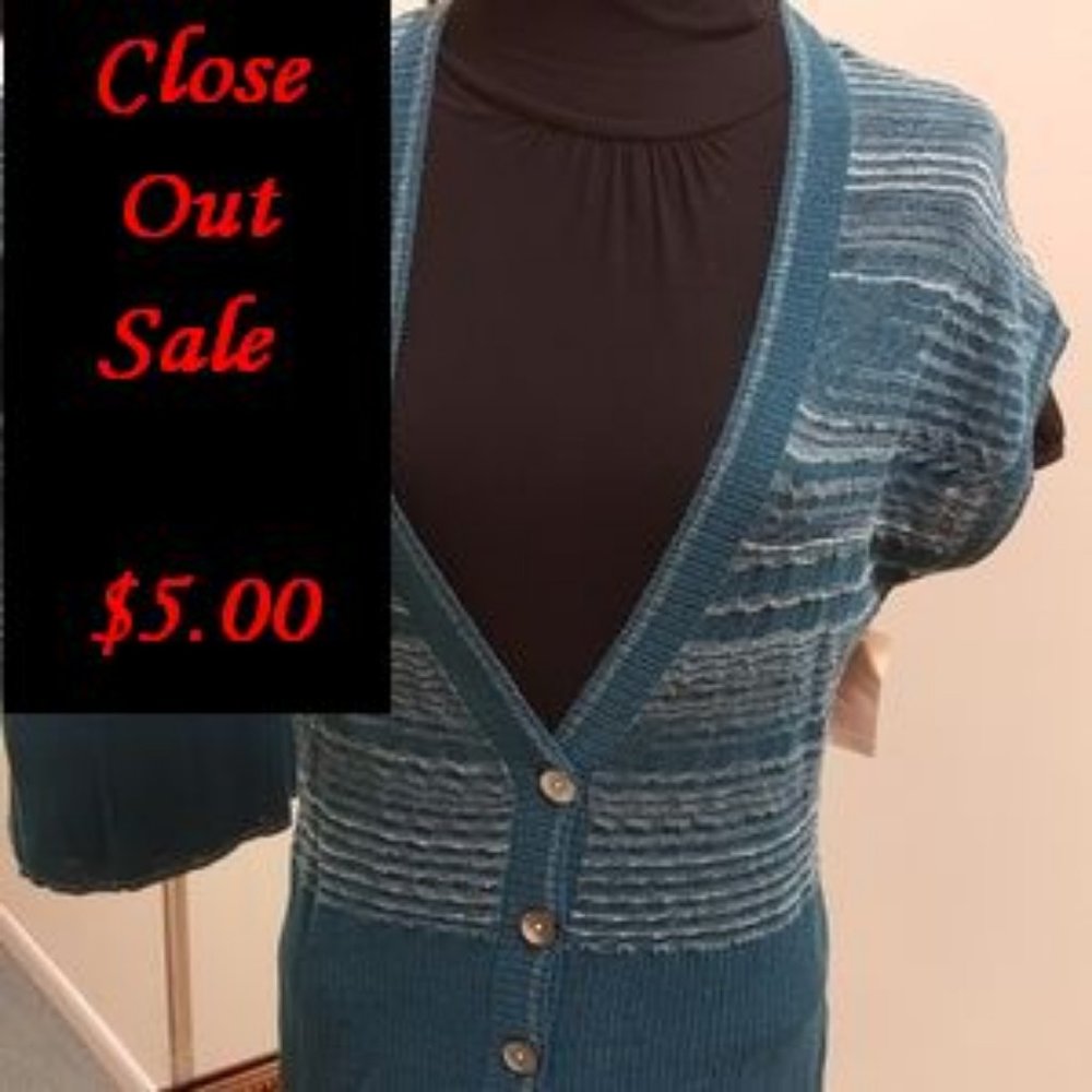 NWT Coldwater Creek Short Sleeve 4 Button Cardigan